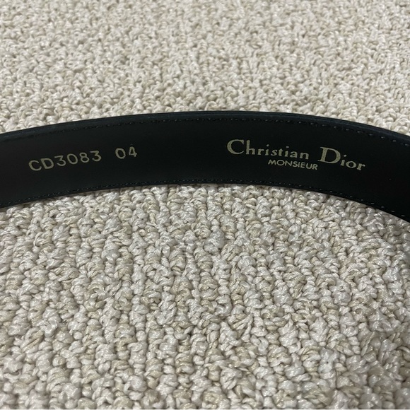 Christian Dior CD Black Leather Belt - Picture 6 of 7
